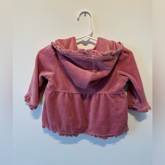 Kenneth Cole Reaction baby girl velour zip hoodie, 12M - Picture 4 of 6